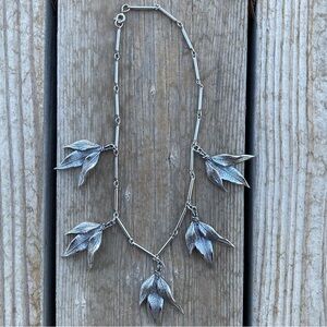 Bundle 3 for 50% off 1960s Vintage Silver-Toned Leaf Bundle Necklace